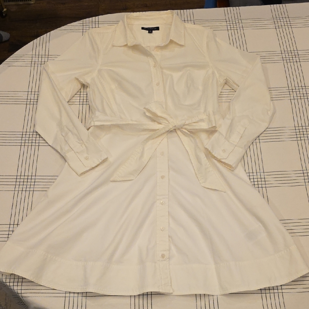 Banana Republic Cream Long Sleeve Dress